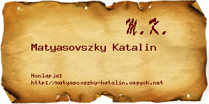 Matyasovszky Katalin névjegykártya